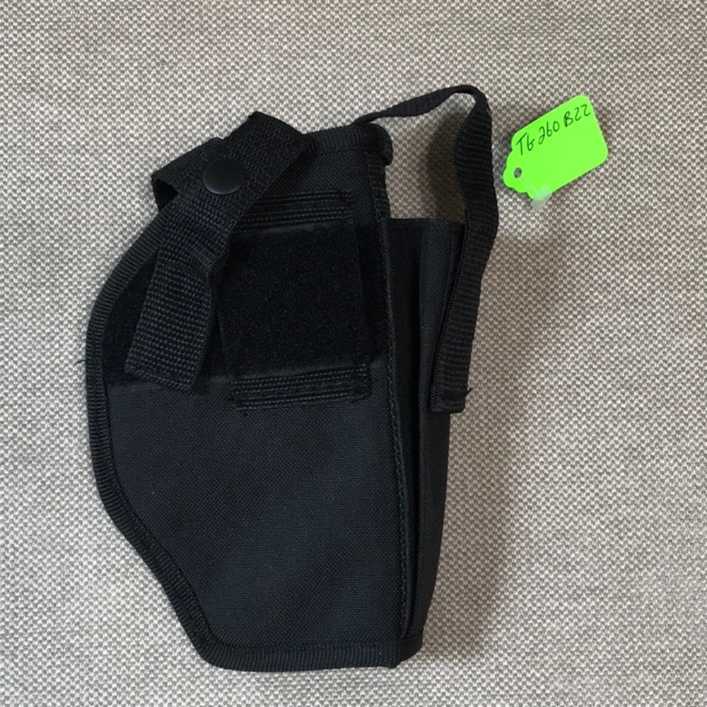 Black Ambidextrous Belt Holster with pouch Size 22
